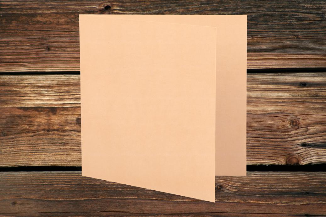 Klappkarten 110x110/220 mm Aprikose 230 g/qm